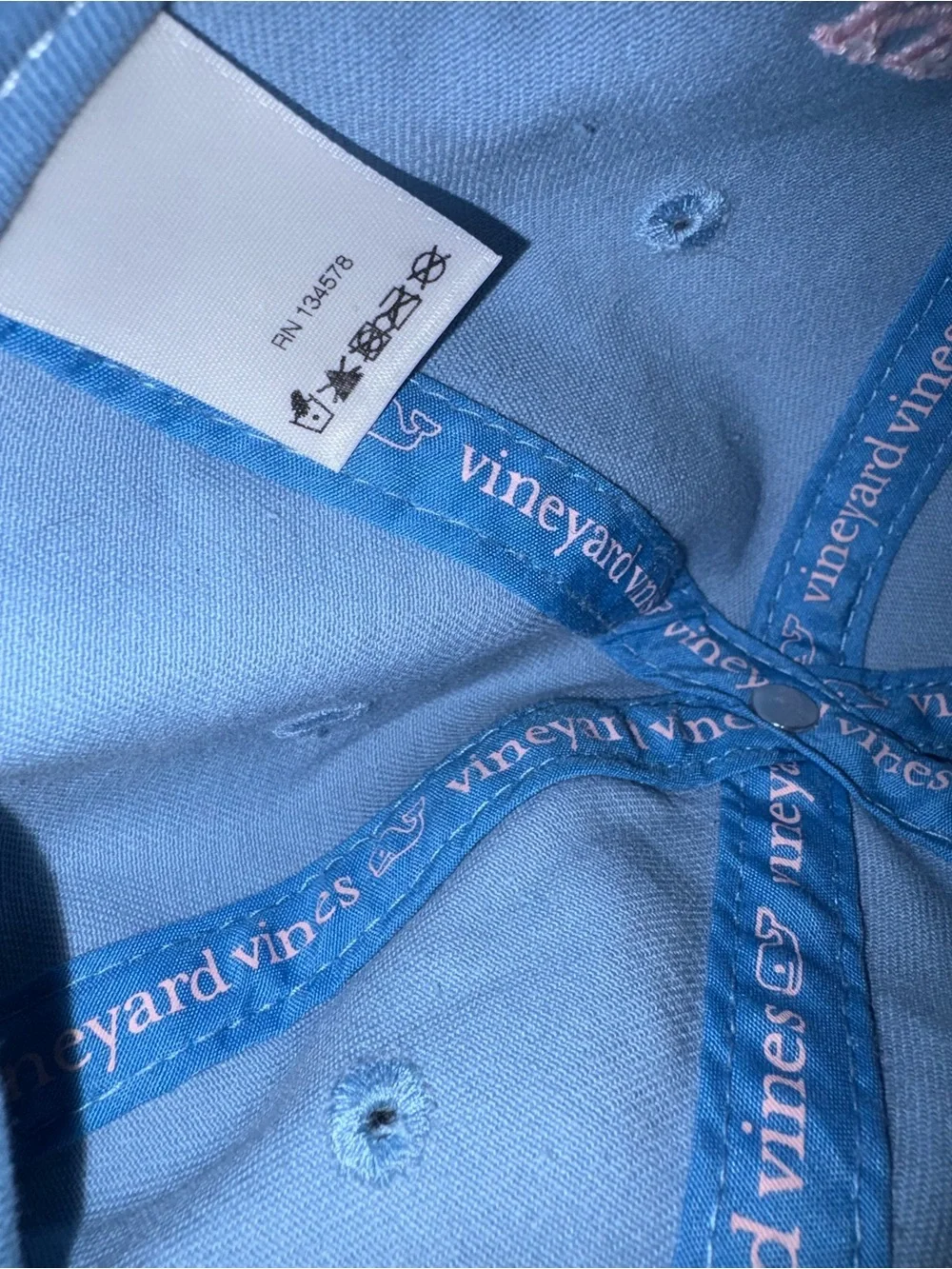 Vineyard Vines Light Blue Cap Pastel Bow Embroidery Kentucky Derby
